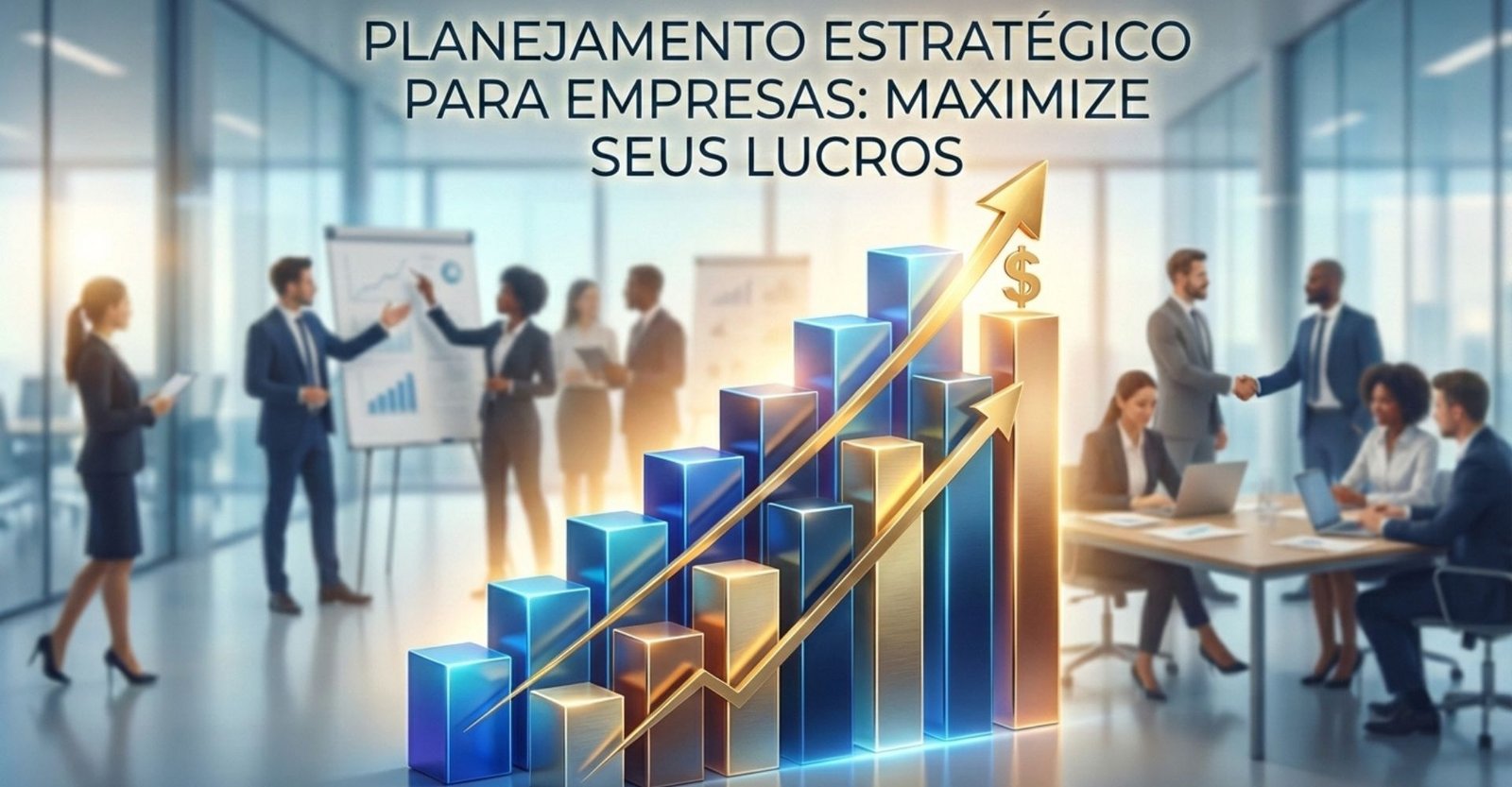 Capa de blog sobre planejamento estratégico para empresas e maximização de lucros