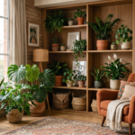 Plantas de interior em apartamento moderno