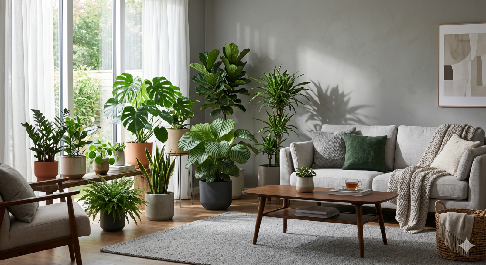 Plantas de sombra em cozinha moderna 02