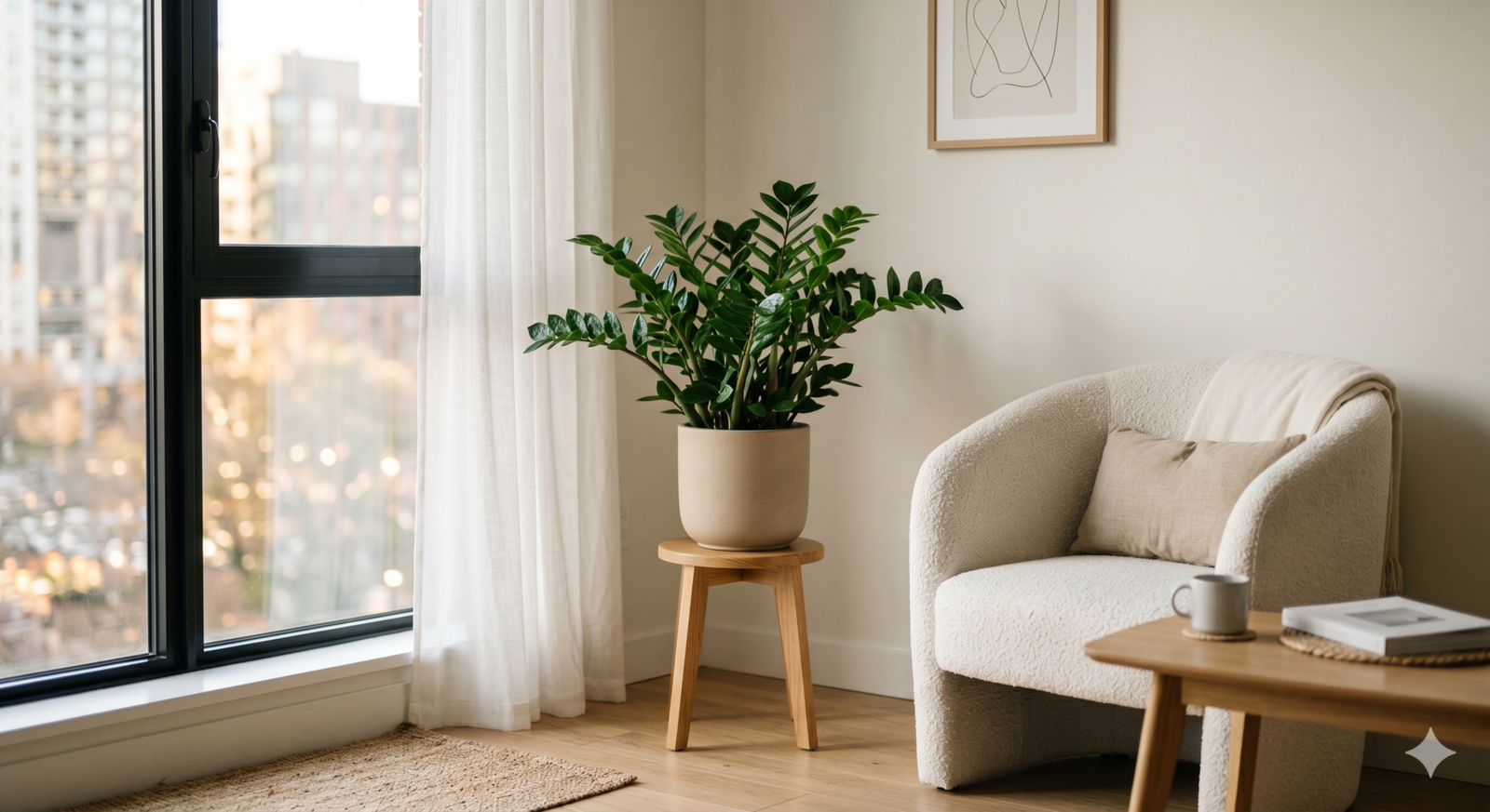 Zamioculca em apartamento moderno