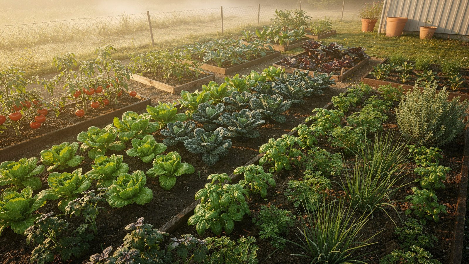 uma vista panoramica de uma horta caseira bem cuid 1780060122