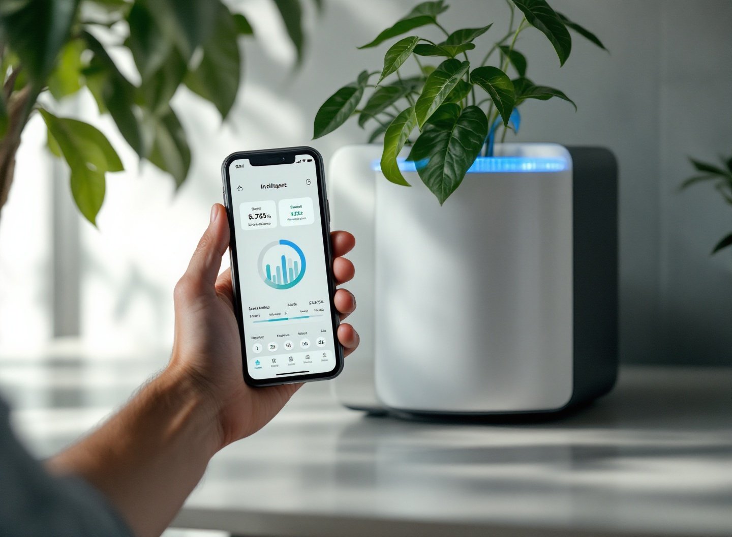 Transforme Seu Lar: Vasos Smart e a Nova Era da Decoração 4 Aplicativo de vaso inteligente em uso