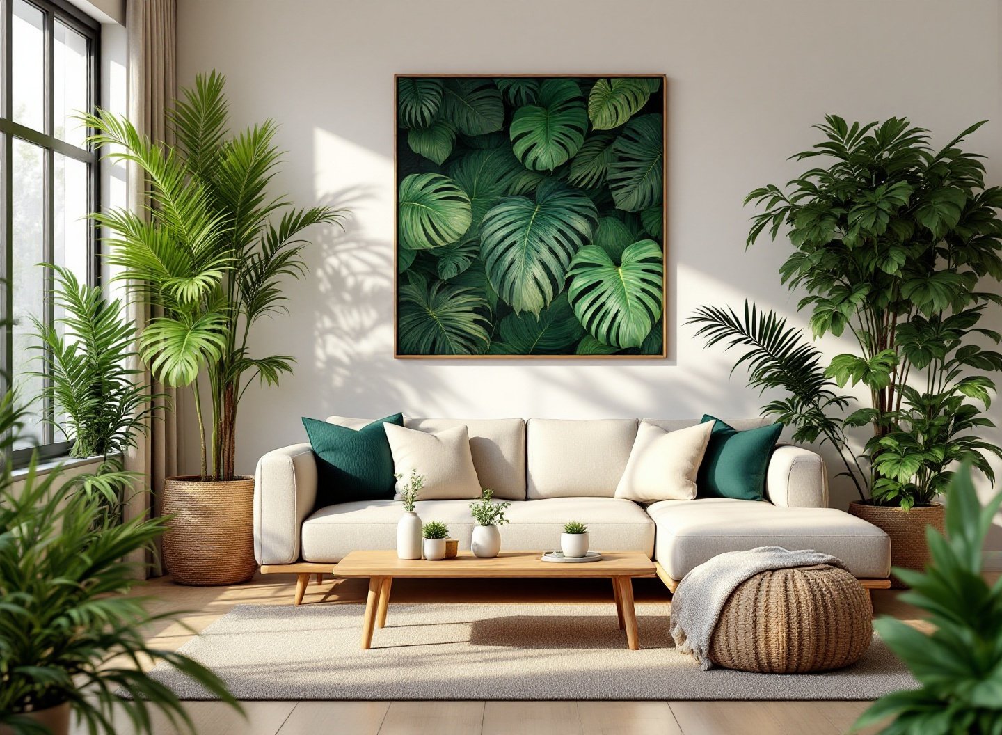 Sua Casa Mais Verde: Plantas de Baixa Manutenção Eficazes 2 Plantas de baixa manutenção em sala de estar moderna