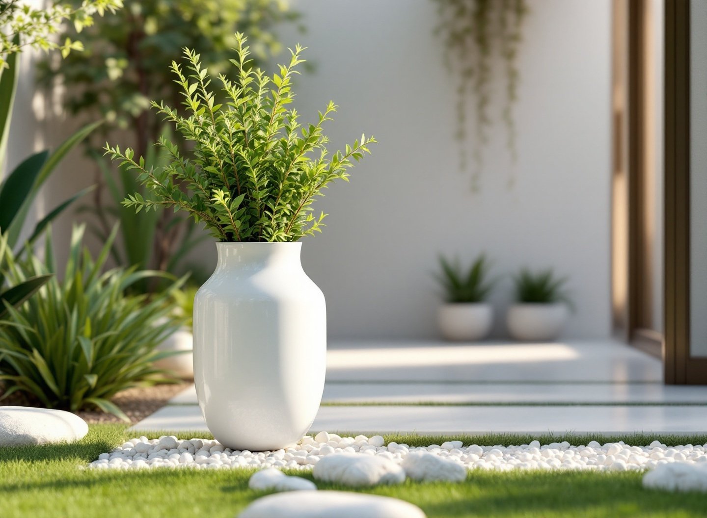 Transforme sua Casa com Plantas que Até Iniciantes Podem Cuidar 4 Espada-de-são-jorge em jardim minimalista