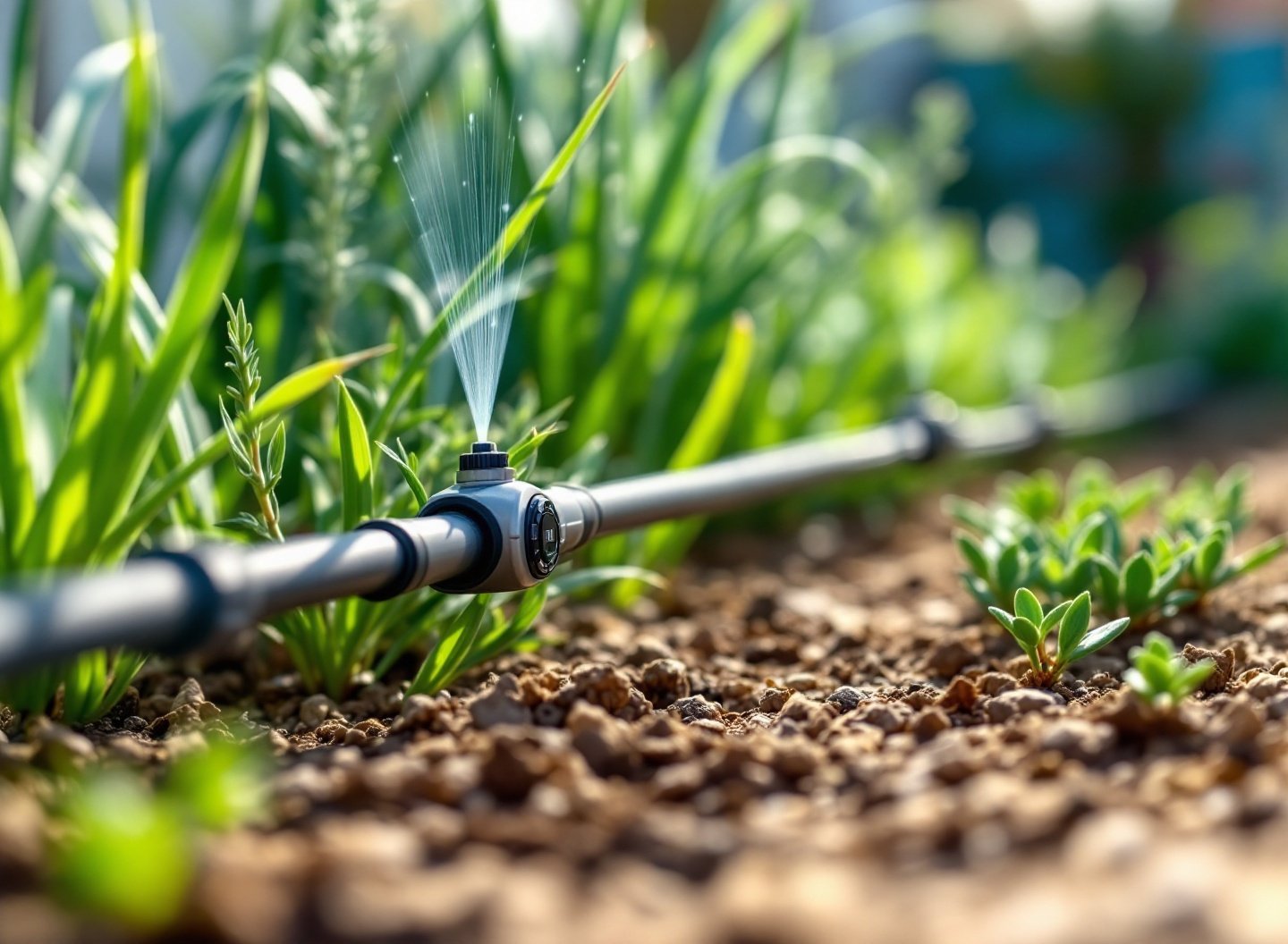 Chega de plantas morrendo: descubra como um sistema de rega inteligente vai salvar seu jardim 3 Instalação de sistema de gotejamento em horta de varanda com temporizador automático