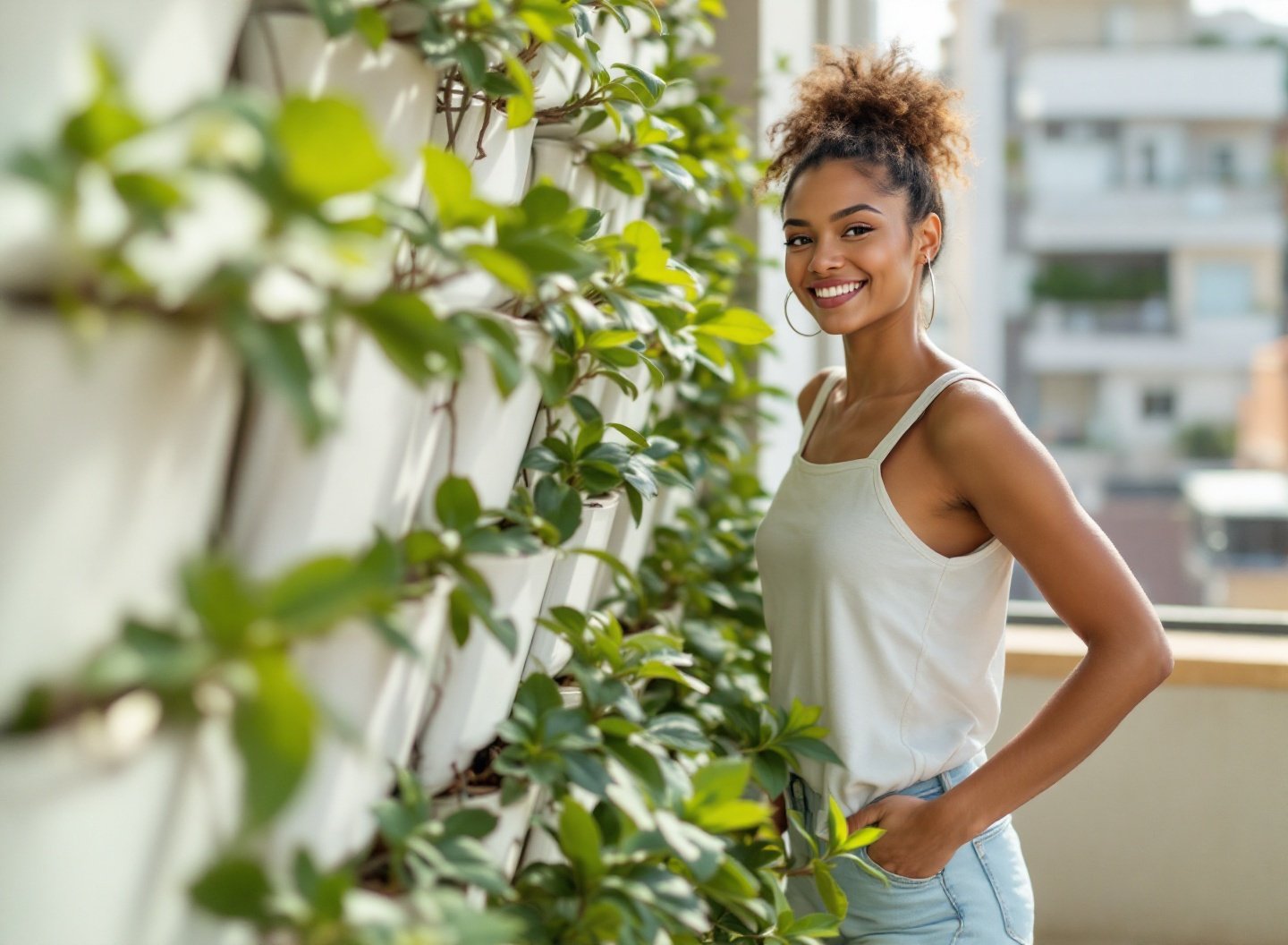 De Hobby a Economia: O Cultivo Doméstico que Surpreende 2 horta vertical em varanda de apartamento com garrafas PET