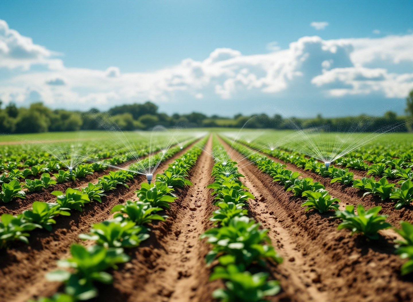 Transforme sua horta: o impacto da irrigação inteligente 2 Horta com sistema de irrigação inteligente e sensores